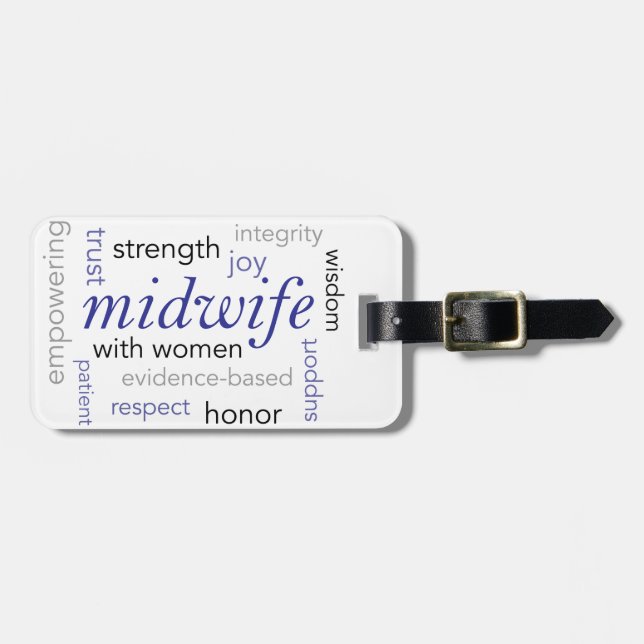 Étiquette À Bagage nuage de mot de sage-femme (Devant horizontal)