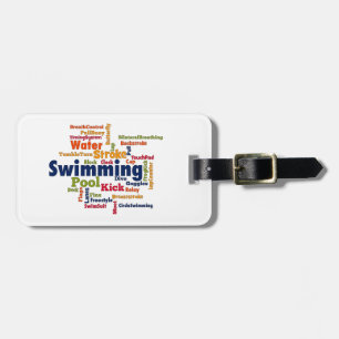 Étiquette À Bagage Nuage de mots de natation