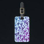 Étiquette À Bagage Nuit Désert Cactus Purple BLue Motif Aquarelle<br><div class="desc">Découvrez ce motif de cactus et lunes en bleu et violet sur cette mignonne étiquette à bagages. Customisez avec un nom ou un texte initial - ajoutez vos coordonnées à l'arrière. Main peinte par moi pour toi ! Et n'oubliez pas de consulter ma boutique pour plus de produits et de...</div>