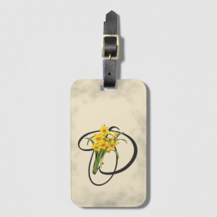 Étiquette À Bagage Numéro D initial, Daffodiles Vintages