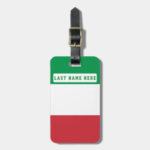Étiquette À Bagage Numéro de bagage du drapeau italien (ajoutez votre