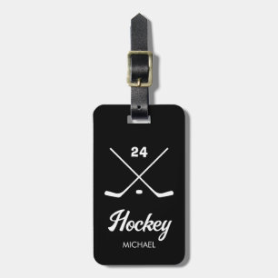 Étiquette À Bagage Numéro de nom du joueur de hockey personnalisé ten