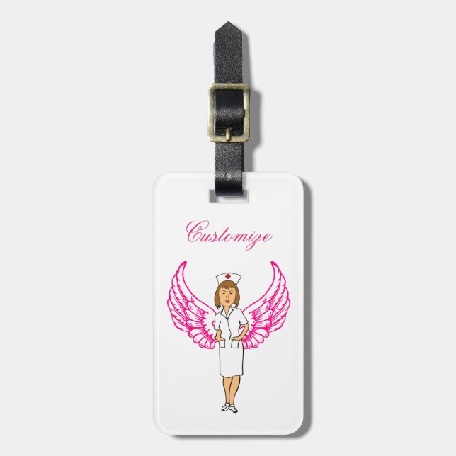 Étiquette À Bagage Nurse Angel Wings Thunder_Cove (Devant Vertical)