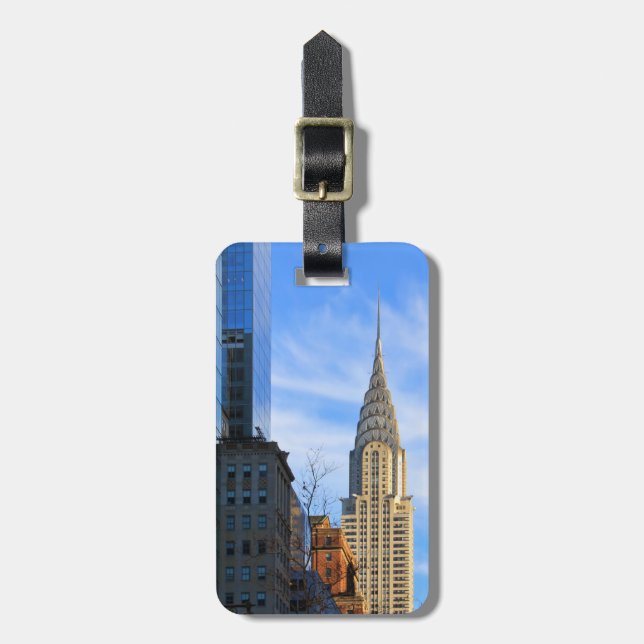 Étiquette À Bagage NYC Skyline : Midtown View of the Chrysler Buildin (Devant Vertical)