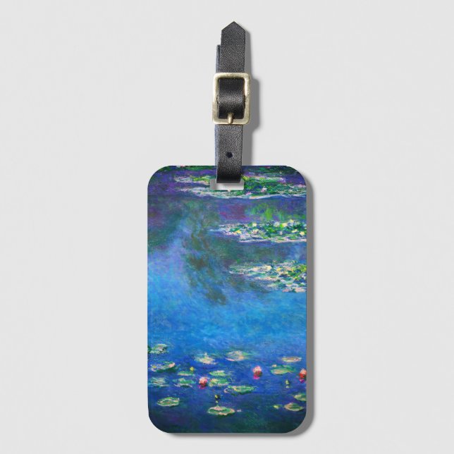 Étiquette À Bagage Nymphéas vintage par Claude Monet (Devant Vertical)