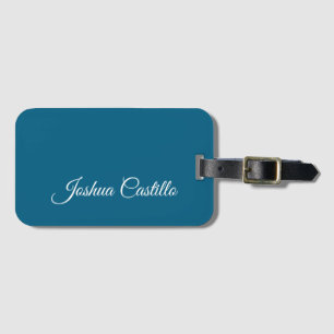 Étiquette À Bagage Océan Bleu Calligraphie Simple Professionnel Nom