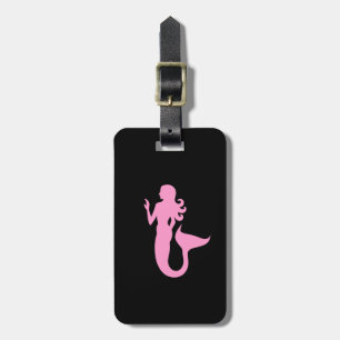 Étiquette À Bagage Océan Glow_Pink-on-Black Mermaid_personalized