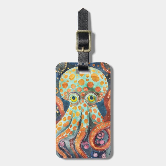 Étiquette À Bagage Octopus Luggage Tag (Devant Vertical)