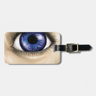 Étiquette À Bagage Oeil bleu profond (Opt : ajouter le texte souhaité