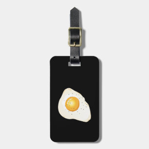 Étiquette À Bagage OEuf frit personnalisé arrière - plan personnalisa