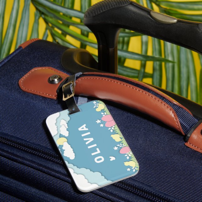 Étiquette À Bagage OEufs de Pâques et poussins de printemps (Insitu Rectoal 1)