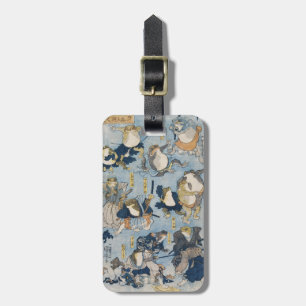 Étiquette À Bagage Œuvres d'art japonaises antiques de grenouilles gu