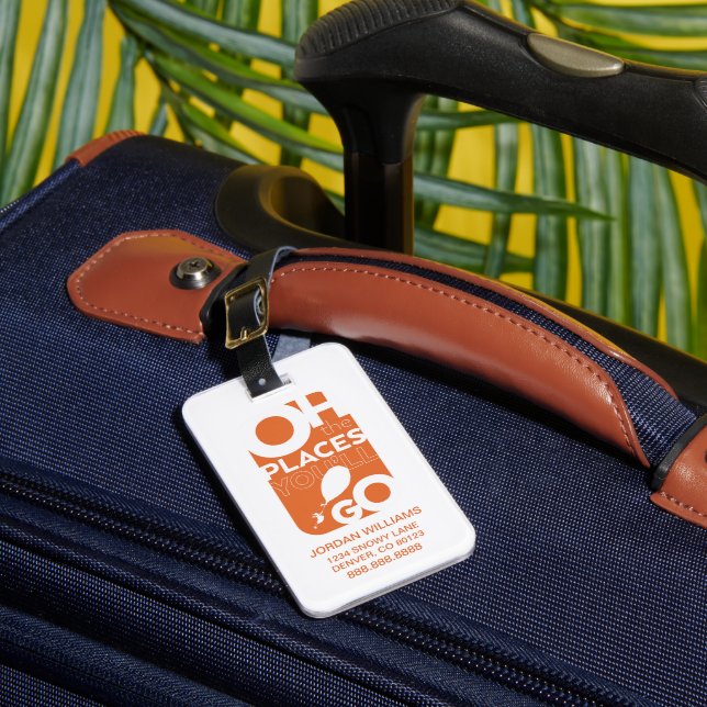 Étiquette À Bagage Oh, Les Endroits Où Tu Vas Aller ! Orange (Insitu Rectoal 1)
