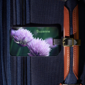 Étiquette À Bagage Oignon de Scallion Violet Fleur Personnalisé
