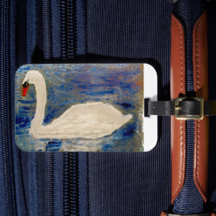 Étiquette À Bagage Oiseau Art Swan