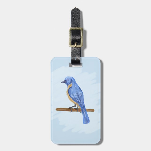 Étiquette À Bagage Oiseau bleu (Devant Vertical)