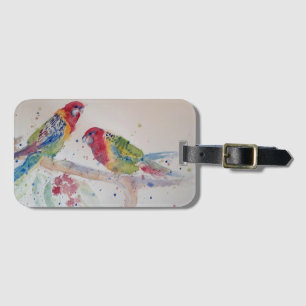Étiquette À Bagage Oiseau de perroquet Rosella Aquarelle Art Bagage T