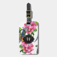 Oiseaux de faisan sauvage aquarelle fleurs roses