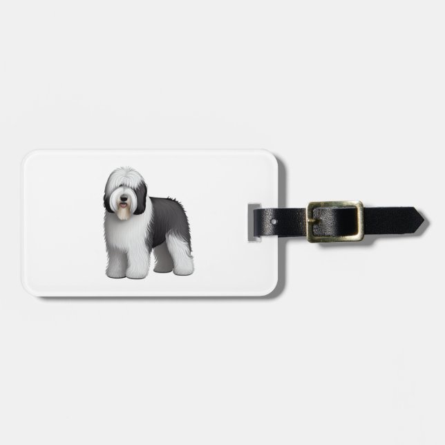 Étiquette À Bagage Old English Sheepdog 10 (Devant horizontal)