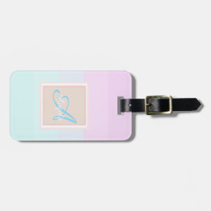 Étiquette À Bagage Ombre rayé personnalisé avec monogramme féminin