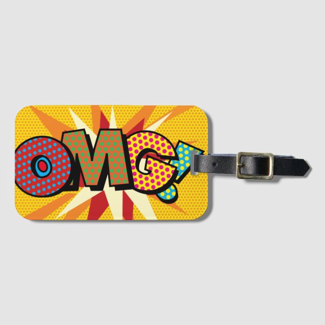 Étiquette À Bagage OMG Fun Retro (Devant Horizontal)