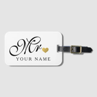 Étiquette À Bagage Or personnalisé M. Groom Mari Nouveaux mariés