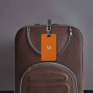 Étiquette À Bagage orange brûlée - ajouter une étiquette de bagage mo
