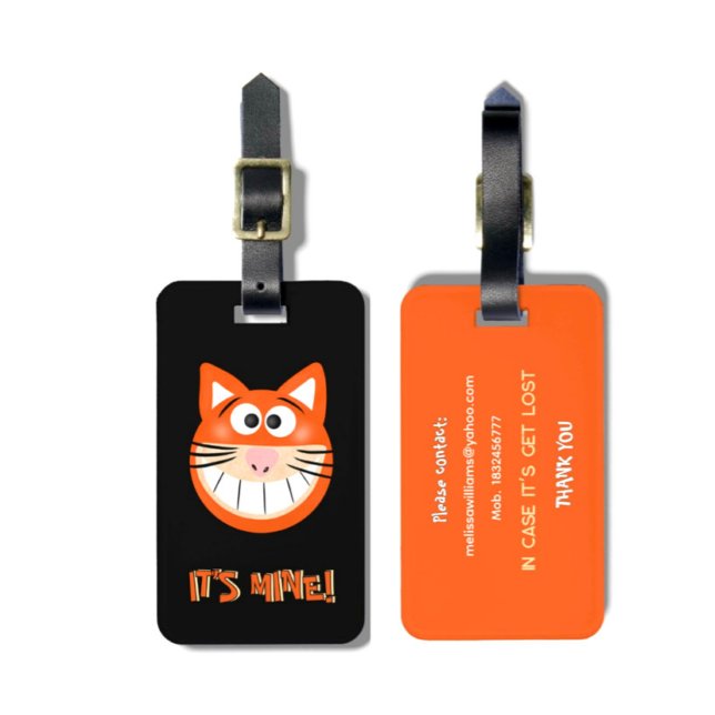 Étiquette À Bagage Orange cat (Créateur téléchargé)