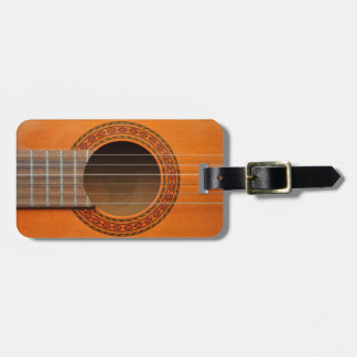 Étiquette À Bagage Orange classique de guitare bronzage