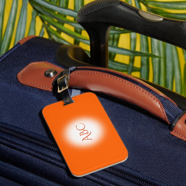 Étiquette À Bagage Orange de monogramme (Insitu Rectoal 1)