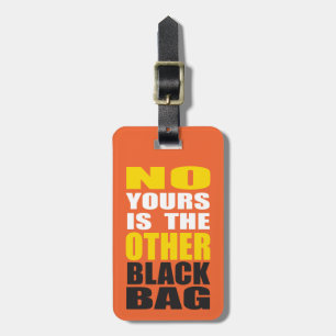 Étiquette À Bagage Orange l'autre étiquette noire de bagage de sac