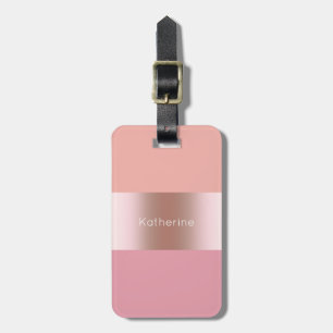 Étiquette À Bagage Orange rose de rose d'or de poussin moderne