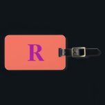 Étiquette À Bagage Orange rose violet couleur Monogramme initial Cade<br><div class="desc">Monogramme initial et aussi des détails personnels comme nom,  adresse,  numéro de téléphone et e-mail que vous pouvez modifier. Conçu avec un arrière - plan de couleur orange solide attrayant,  vous pouvez changer la couleur si vous le souhaitez. Idée cadeau de voyage cool pour lui ou elle.</div>