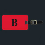 Étiquette À Bagage Orange rouge brillant couleur Monogramme Nom perso<br><div class="desc">Monogramme initial et aussi des détails personnels comme nom,  adresse,  numéro de téléphone et e-mail que vous pouvez modifier. Conçu avec un arrière - plan de couleur orange solide attrayant,  vous pouvez changer la couleur si vous le souhaitez. Idée cadeau de voyage cool pour lui ou elle.</div>