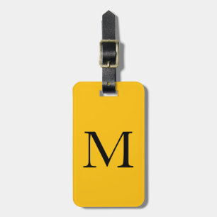 Étiquette À Bagage Orange Yellow Monogramme Initiales Nom Cadeau Favo