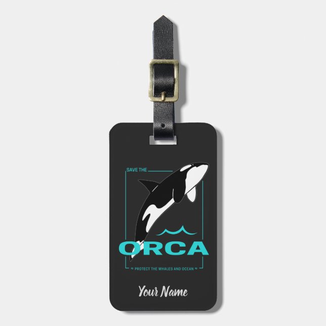 Étiquette À Bagage Orca Killer Whale pour une fille qui aime juste le (Devant Vertical)