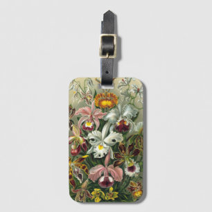 Étiquette À Bagage Orchidées d'Ernst Haeckel, fleurs vintage de la fo