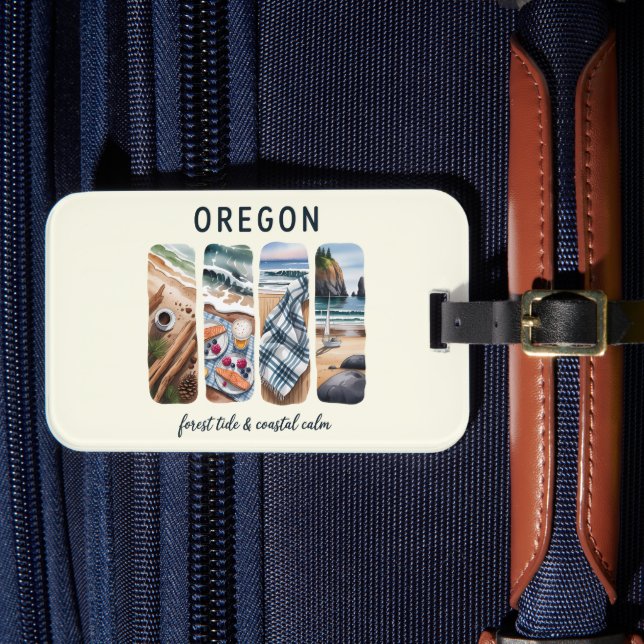 Étiquette À Bagage Oregon - Marée forestière et Calme côtier (Insitu Rectoal 4)