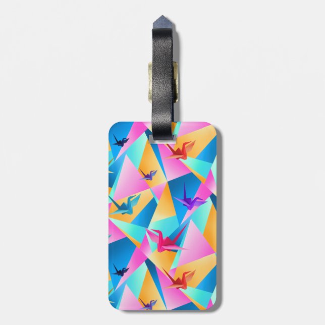 Étiquette À Bagage Origami Kaleidoscope (Dos Vertical)