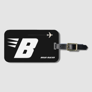 Étiquette À Bagage original personnalisé, monogramme personnalisé noi