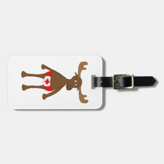 Étiquette À Bagage Orignaux canadiens sans arrière - plan