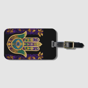 Étiquette À Bagage Ornate Gold Troisième Oeil Hamsa