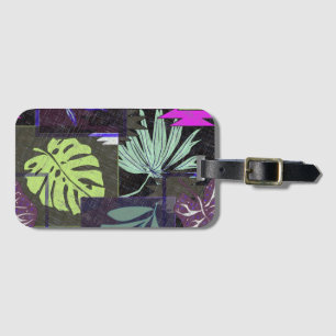 Étiquette À Bagage Ornement tropical. étiquette de bagage