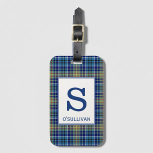 Étiquette À Bagage O'Sullivan Tartan Bleu Clair Motif