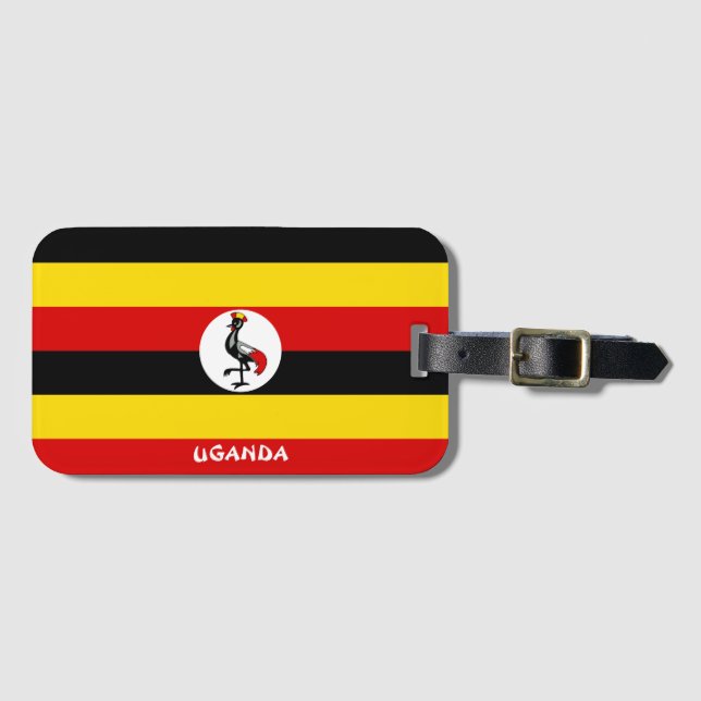 Étiquette À Bagage Ouganda National Drapeau Patriotique (Devant Horizontal)