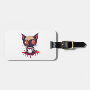 Étiquette À Bagage Oups Miaou � Chat Kawaii Triste Amoureux de Café