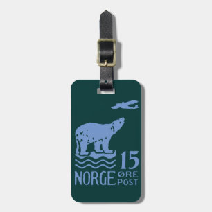 Étiquette À Bagage Ours blanc 1925 norvégien