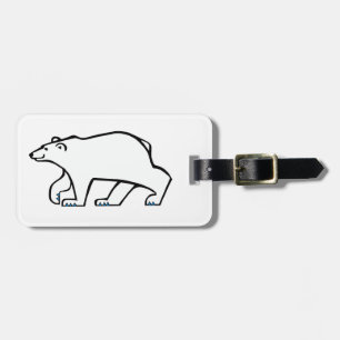 Étiquette À Bagage OURS POLAIRE - Faune arctique - Blanc glacé