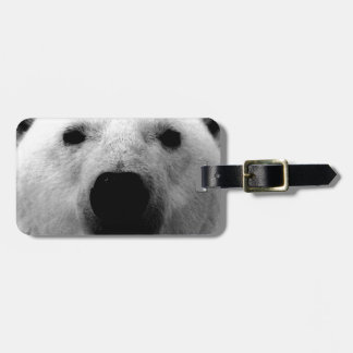 Étiquette À Bagage Ours polaire noir et blanc