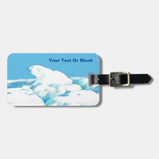 Étiquette À Bagage Ours Polaire Sur Glace (Devant horizontal)